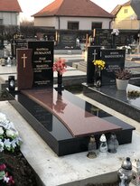 moderný kombinovaný pomník - Absolut Black, Red African
