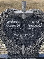 umelecký pomník srdce krídla - Labrador Blue Pearl